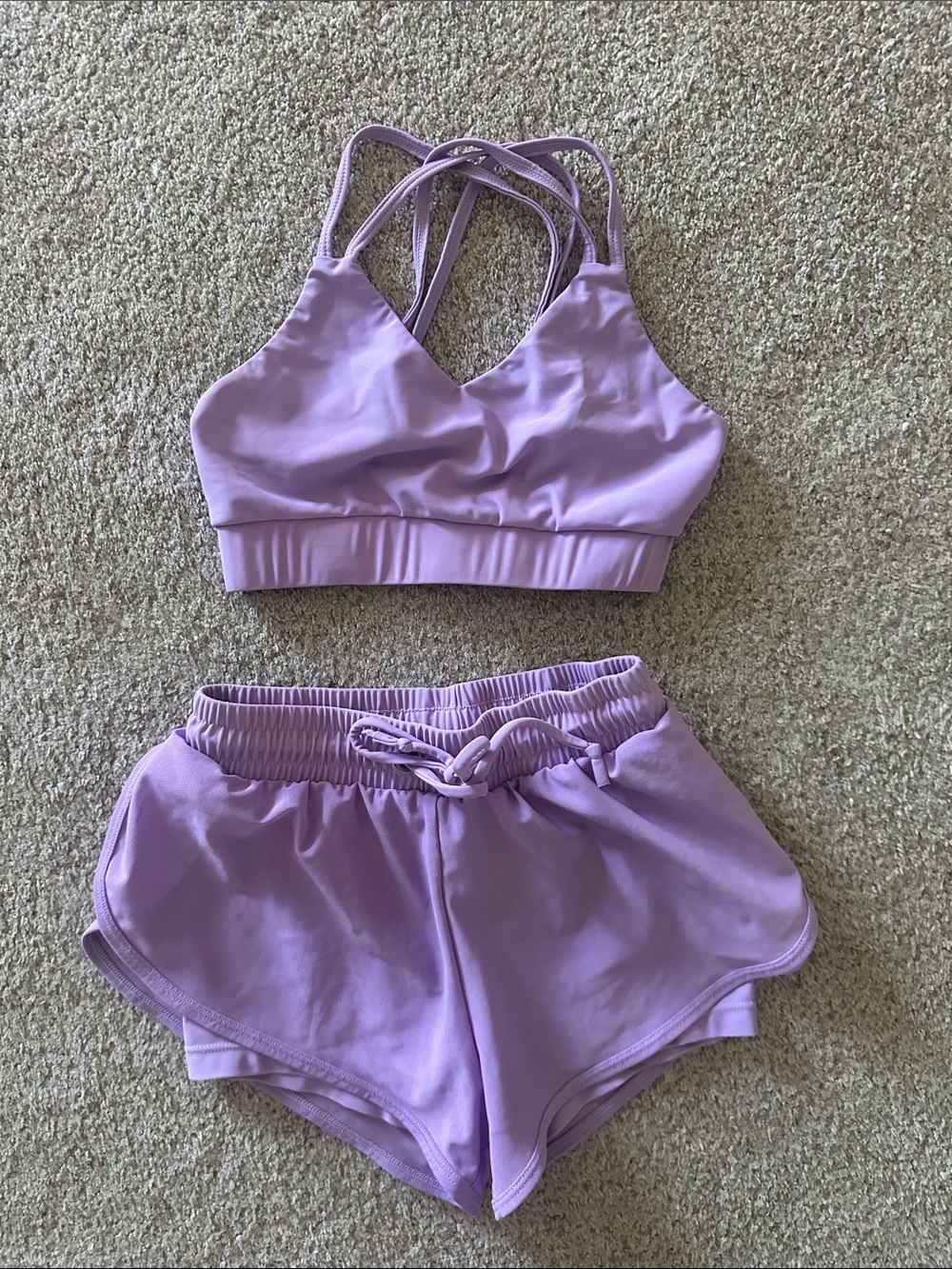 Purple Pixies Lilac Sports Bralette and Shorts Set